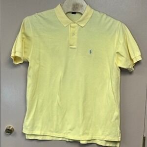 Polo Ralph Lauren Mens Yellow Classic Fit Polo Shirt Size XL